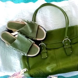 LL Bean Sandals size 8.5 / Franklin Covey Leather hand Bag